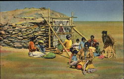 Weaving A Navajo Rug Native Americana Postcard Postcard