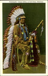 Pahsetopah Osage Indian In Full Dress Oklahoma Native Americana Postcard Postcard