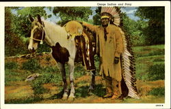 Osage Indian And Pony Native Americana Postcard Postcard