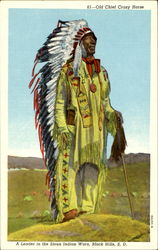 Old Chief Crazy Horse Black Hills, SD Native Americana Postcard Postcard