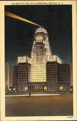 New City Hall By Illumination Buffalo, NY Postcard Postcard