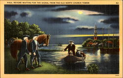 Paul Revere Waiting For The Signal Boston, MA Postcard Postcard