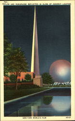 Trylon And Perisphere Reflected In Glow Of Indirect Lighting Postcard