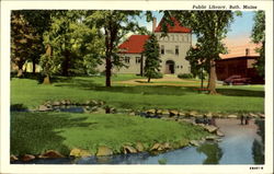 Public Library Bath, ME Postcard Postcard