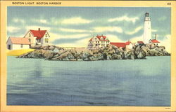 Boston Light Massachusetts Postcard Postcard