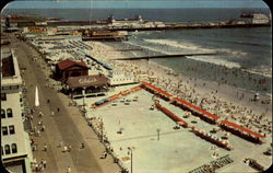 Panoramic View Of Boardwalk And Beach Postcard