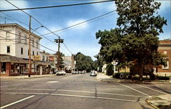 Main Street Looking North Pennington, NJ Postcard Postcard