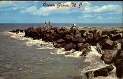 Fishing From Jetty Postcard