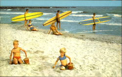 Surfers, "Ready For Action" On Cape May's Surfing Beach Postcard