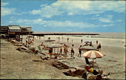 View Looking North At Cape May Beach Postcard