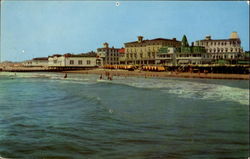 Beach And Hotels Cape May, NJ Postcard Postcard