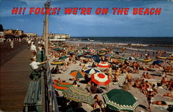 Hi! Folks! We're On The Beach Ocean City, NJ Postcard Postcard