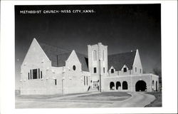 Methodist Church Ness City, KS Postcard Postcard