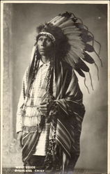 Wolf Voice Cheyenne Chief Native Americana Postcard Postcard