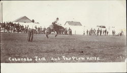 Colorado Jack And The Plow Horse Cowboy Western Postcard Postcard