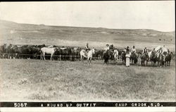 A Round Up Outfit Camp Crook, SD Postcard Postcard