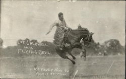 Lee Caldwell On A Flying Devil Rodeos Postcard Postcard