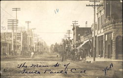 Main Street Horses & Wagons Postcard