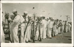 Sailors with Flowers in Guns Santa Paula, CA Postcard Postcard