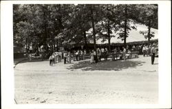 People at a revival meeting Unidentified People Postcard Postcard