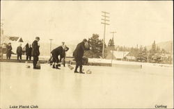 Curling Lake Placid Club New York Postcard Postcard