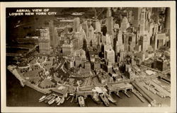 Aerial View Of Lower New York City Postcard Postcard