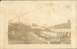 Old Faded Photo of a Trainyard Postcard