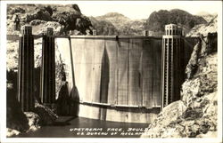 Boulder Dam construction Upstream Face Postcard