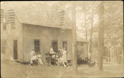 Group of Women Outside House Postcard