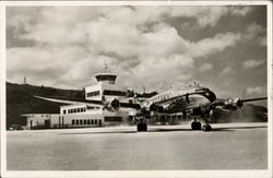 KLM Constellation In Front Of Hato Airport Postcard