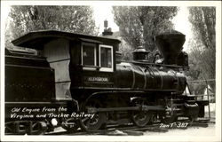 Old Engine Virginia &Truckee Railway Postcard