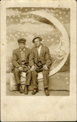 Men on Paper Moon Postcard