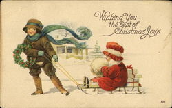 Wishing Yu The Best Of Christmas Joys Children Postcard Postcard