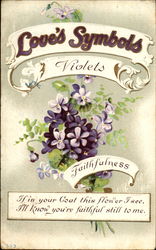 Love's Symbols Violets Faithfulness Postcard