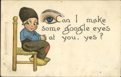 Can I Make Some Google Eyes At You, Yes? Dutch Children Postcard Postcard