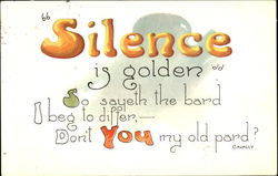 Silence Is Golden Postcard