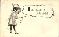 Arfraid of little girls? Postcard Postcard