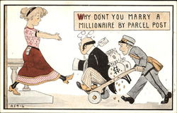 Marry a millionare by Parcel Post Romance & Love Postcard Postcard