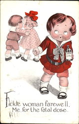 Tickle Woman Farewell Me For The Fatal Dose Children Postcard Postcard