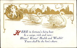 Here In Fortune's Fairy Boat Postcard