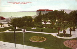 Pacific Park And Hotel Virginia Long Beach, CA Postcard Postcard