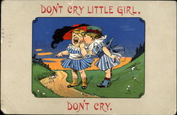 Don't Cry Little Girl Don't Cry Children Postcard Postcard