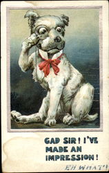 Gad sir! I've made an impression! Dogs Postcard Postcard