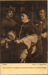 Papa Leone Ei Cardinali Giulio De Medici E Luigi De Rossi Postcard