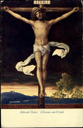 Albrecht Durer Christus Am Kreuz Religious Postcard Postcard