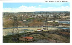 Midwest Oil Fields Wyoming Postcard Postcard