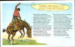 Take Me Back To Old Montana Cowboy Western Postcard Postcard