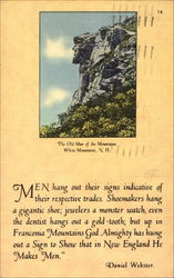 The Old Man Of The Mountains White Mountains, NH Postcard Postcard