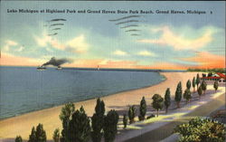 Lake Michigan Grand Haven, MI Postcard Postcard