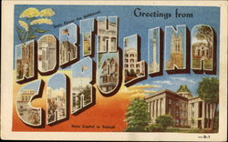 Greetings From North Carolina Large Letter Postcard Postcard